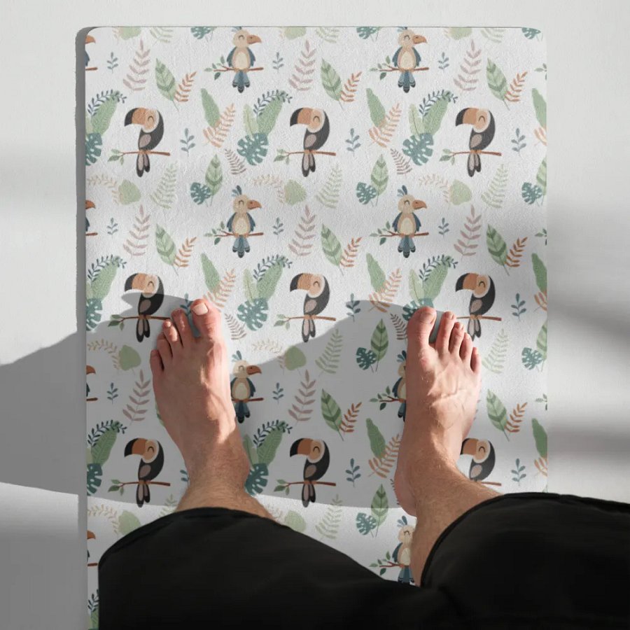 Cute Birds in a Jungle Yoga Mat by Treasure Pie product image (4)