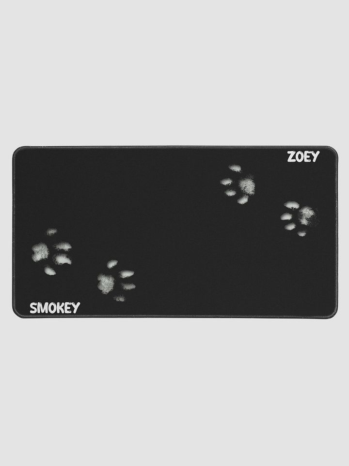 Smokey & Zoey Paw Print Desk Mat (Inverted Black) product image (1)
