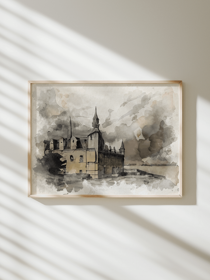 Kronborg castle - Watercolor painting - Landscape product image (2)