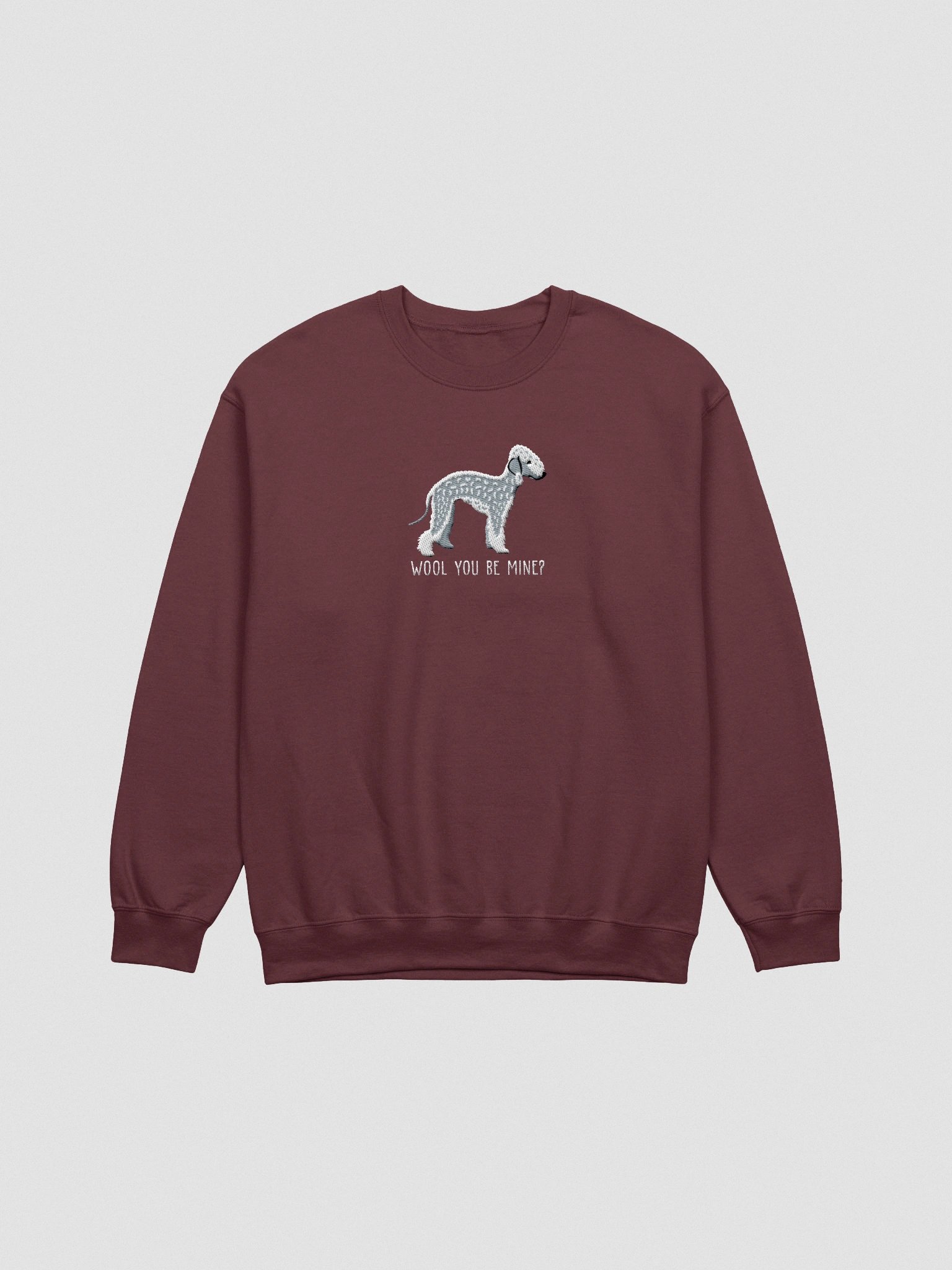Wool You Be Mine? Sweatshirt (Embroidered) of a Bedlington Terrier(Blue) product image (4)