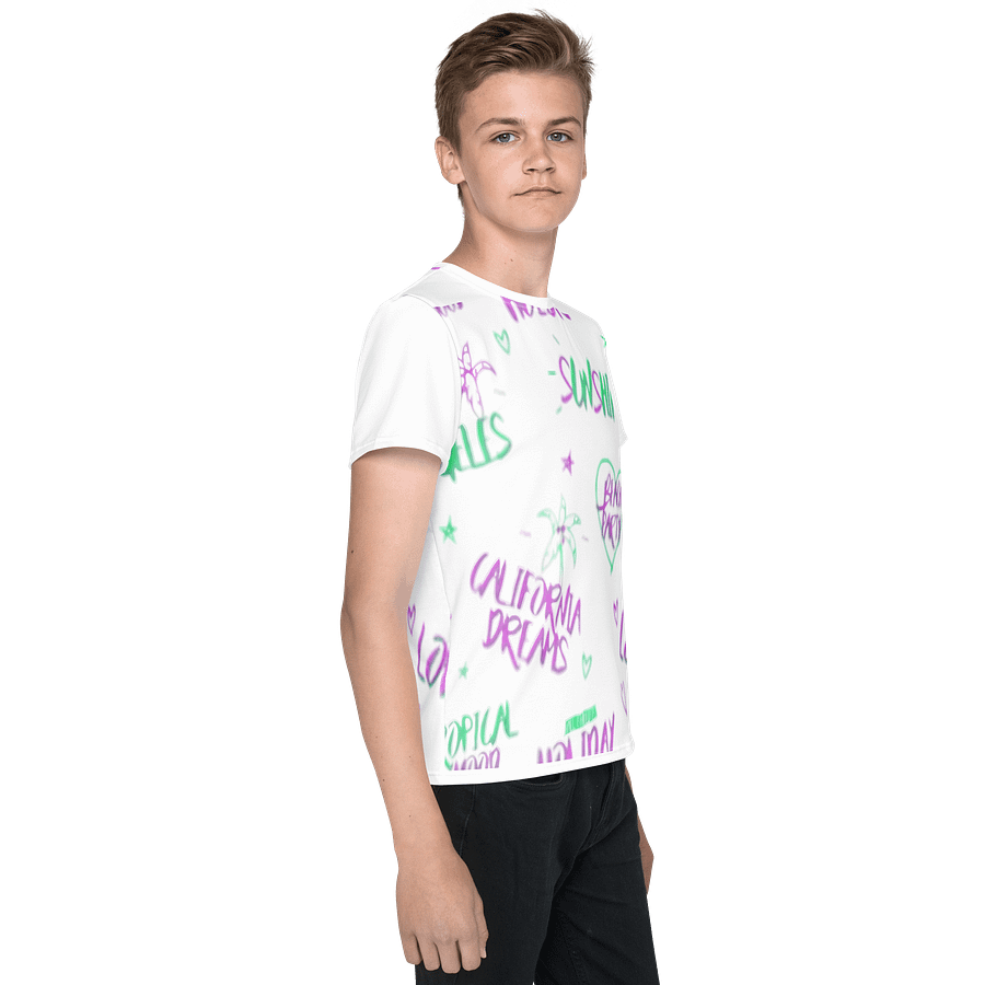 Kids Youth Crew Neck T-Shirt Summer Letter All-Over Print product image (3)