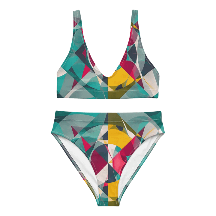 Abstract Lithographic Pattern Design High Waisted Bikini - V9 product image (2)