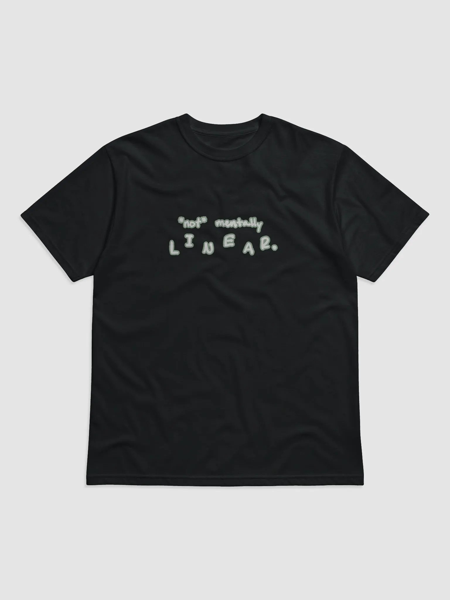 *not* mentally linear (lined design, #96B697) unisex eco tee product image (1)