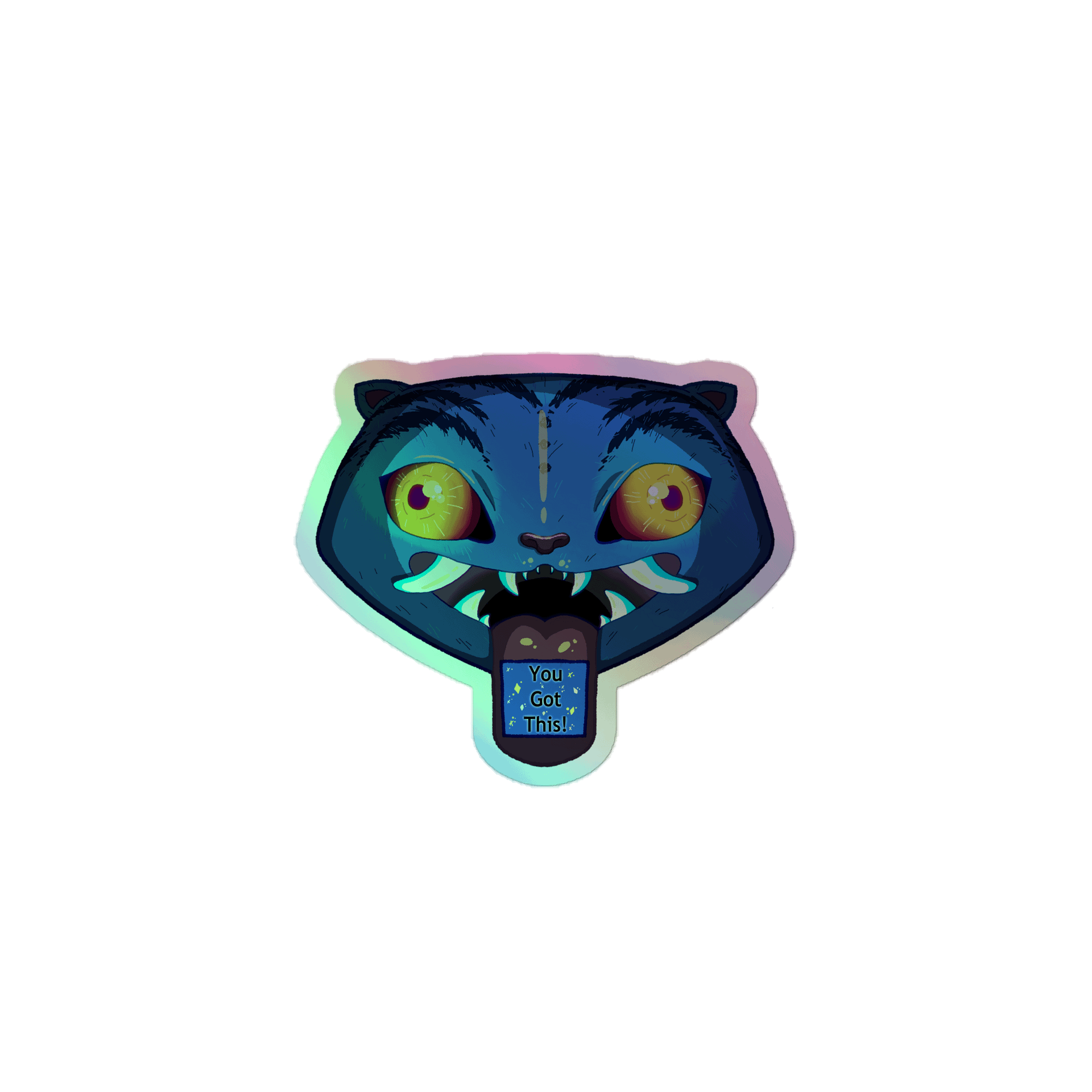 Silly Tiger Holographic Sticker product image (1)