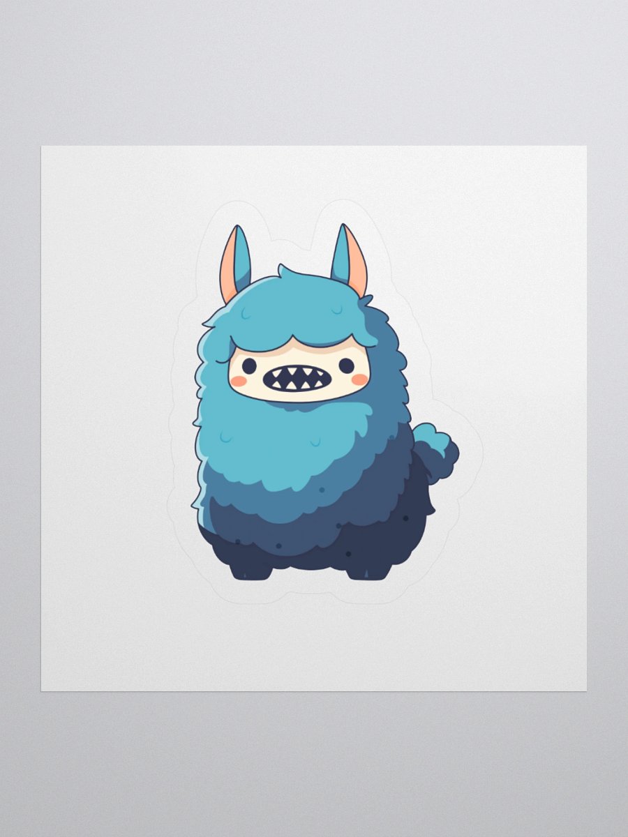 Snargle Alpaca Sticker – Sleepy Fanged Cartoon Vinyl Decal product image (2)