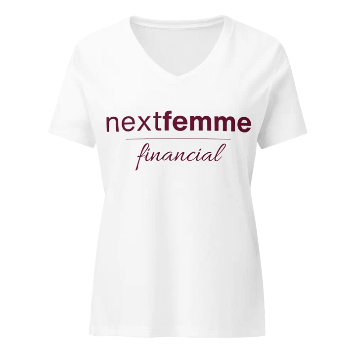 Relaxed V-Neck Tee with Maroon Logotype product image (1)