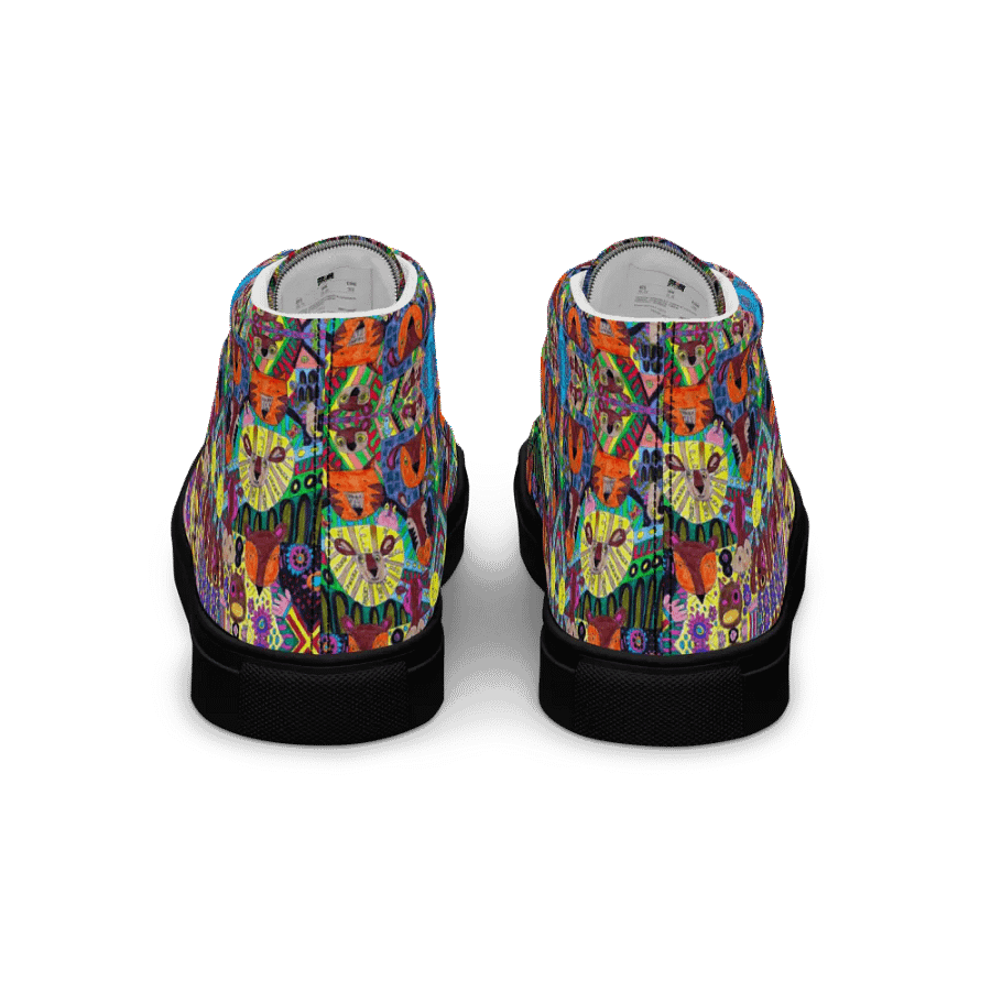 Abstract Doodle Art Animals Ladies High Top Canvas Shoes product image (7)