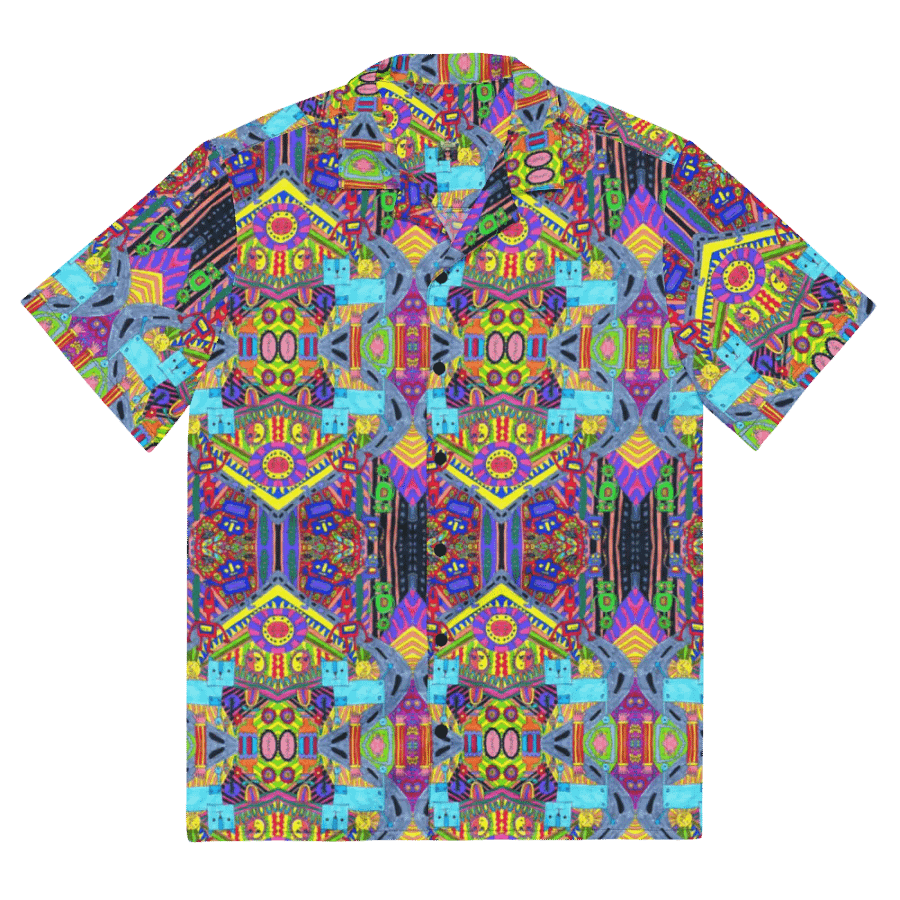 Abstract Colourful Doodle Art Robots Unisex Hawaiian Shirt product image (4)