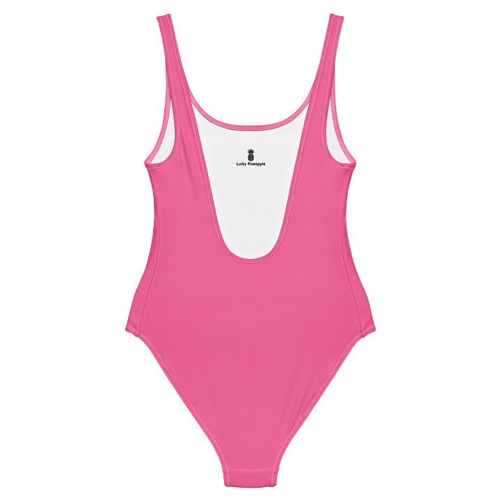 Flamingo Pink Solid Color Retro Inspired Women's One Piece Swimsuit product image (2)