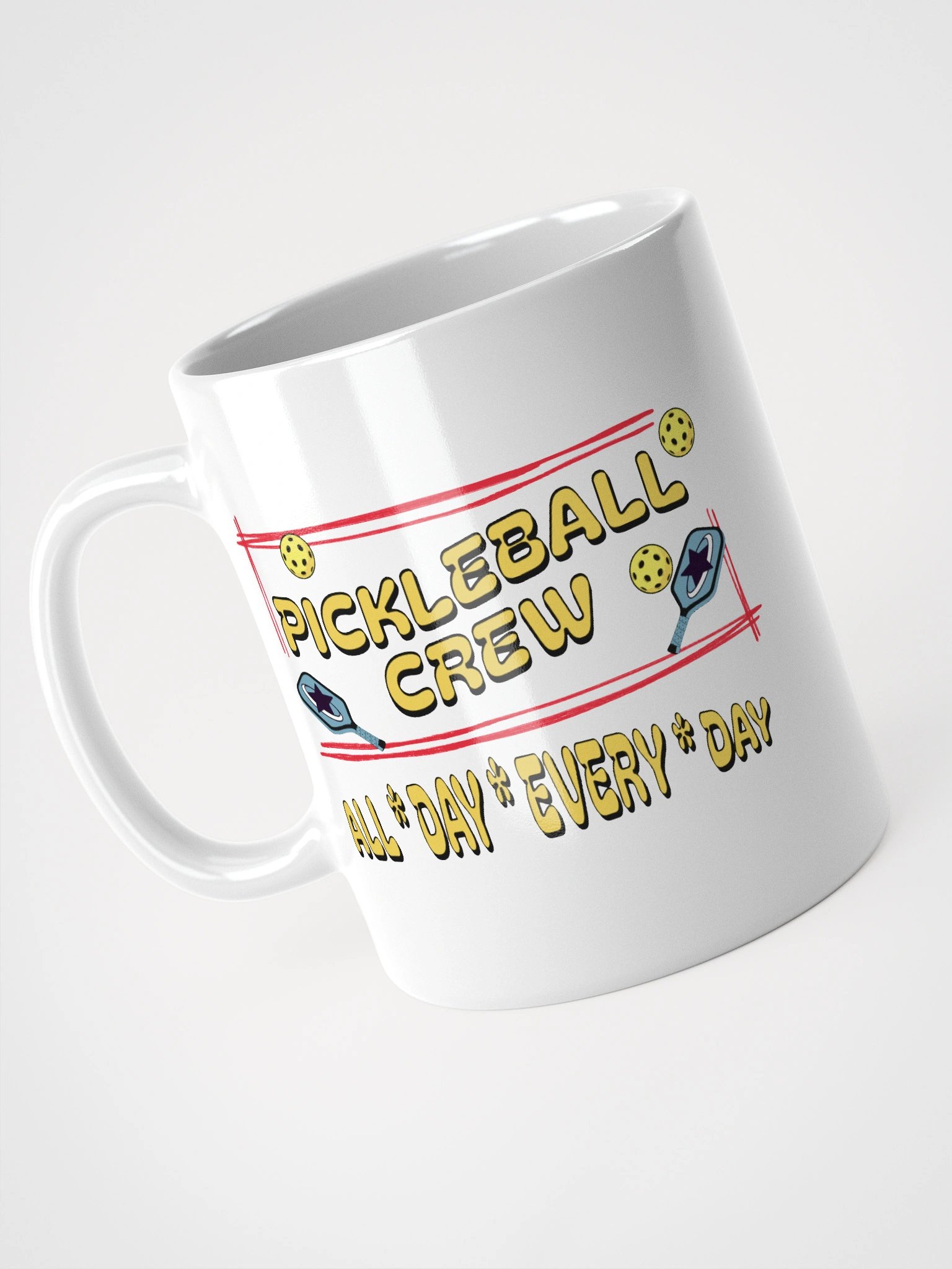 Pickleball Crew All Day Every Day White Glossy Mug product image (2)