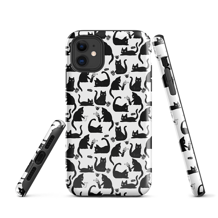 Bad Cats Knocking Stuff Over Patterned iPhone Case product image (1)