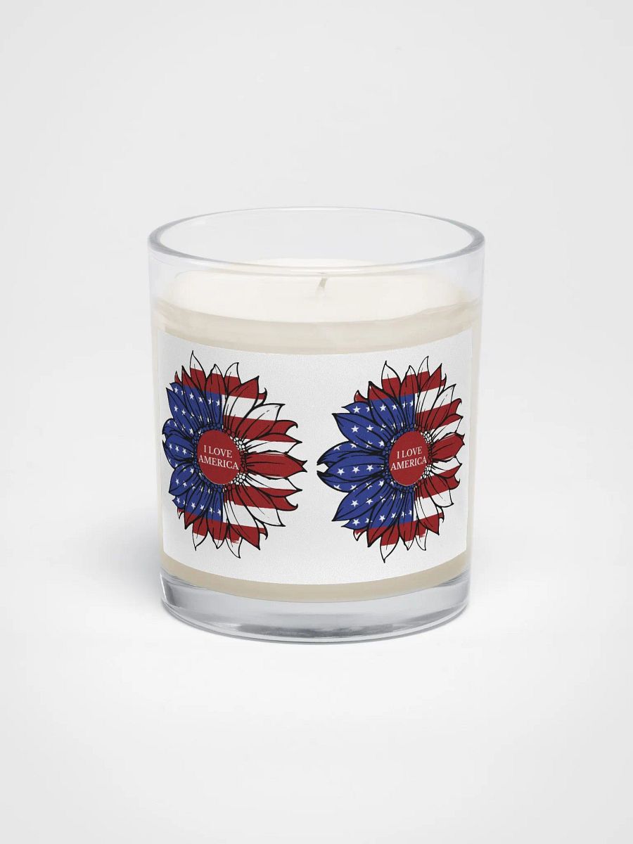 Soy Wax Candle In A Clear Glass Jar, I LOVE AMERICA. product image (2)