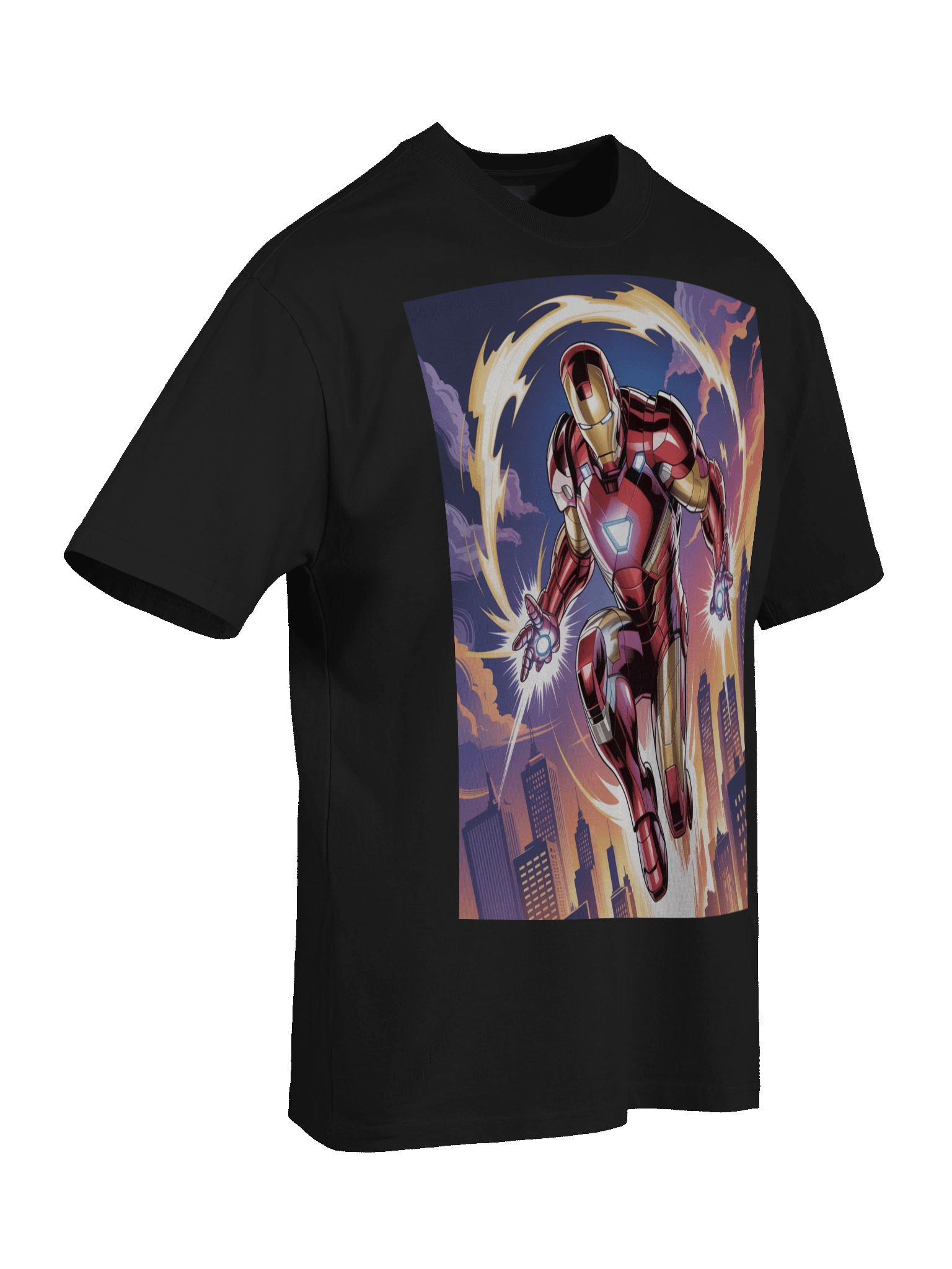 Radiant Vortex: Iron Man Oversized Faded T-Shirt product image (8)