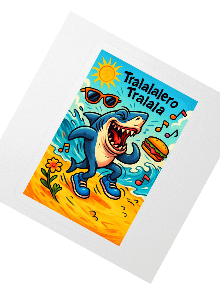 Tralalero Tralala Cartoon Beach Party Sticker product image (2)