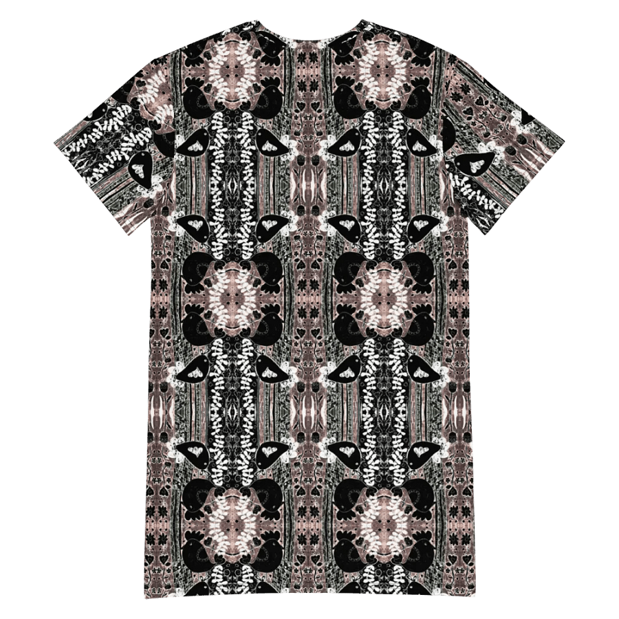 Abstract Floral Birds Ladies T Shirt Dress product image (7)