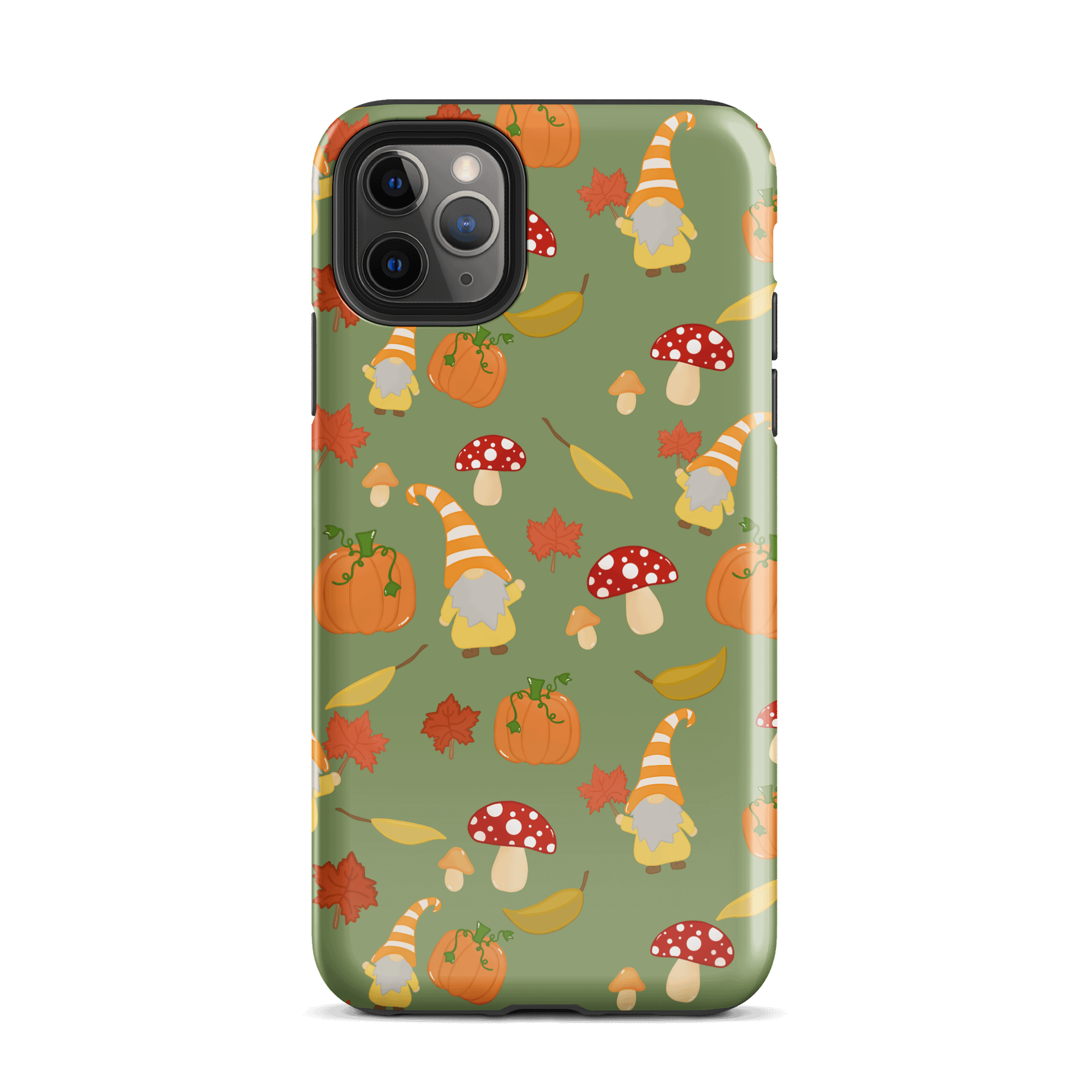 Fall with my Gnomies in Green Pattern iPhone® Tough Case product image (3)