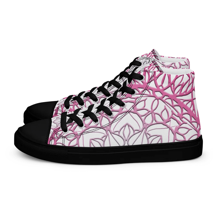 Ornate Pink Mandala Women's High Top Canvas Shoes product image (4)