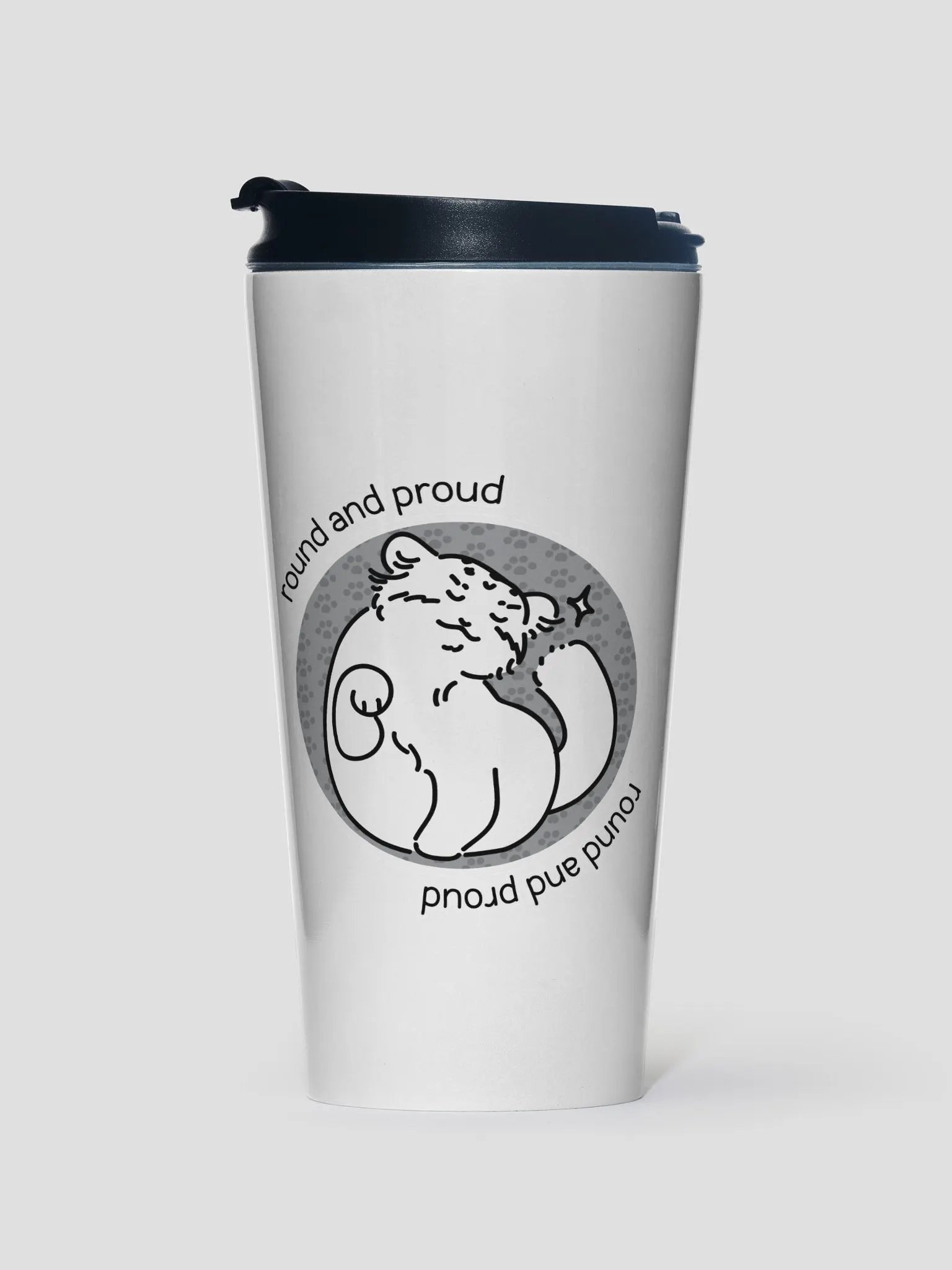 Round and Proud Manul Unlabeled Version - Steel Travel Mug product image (1)