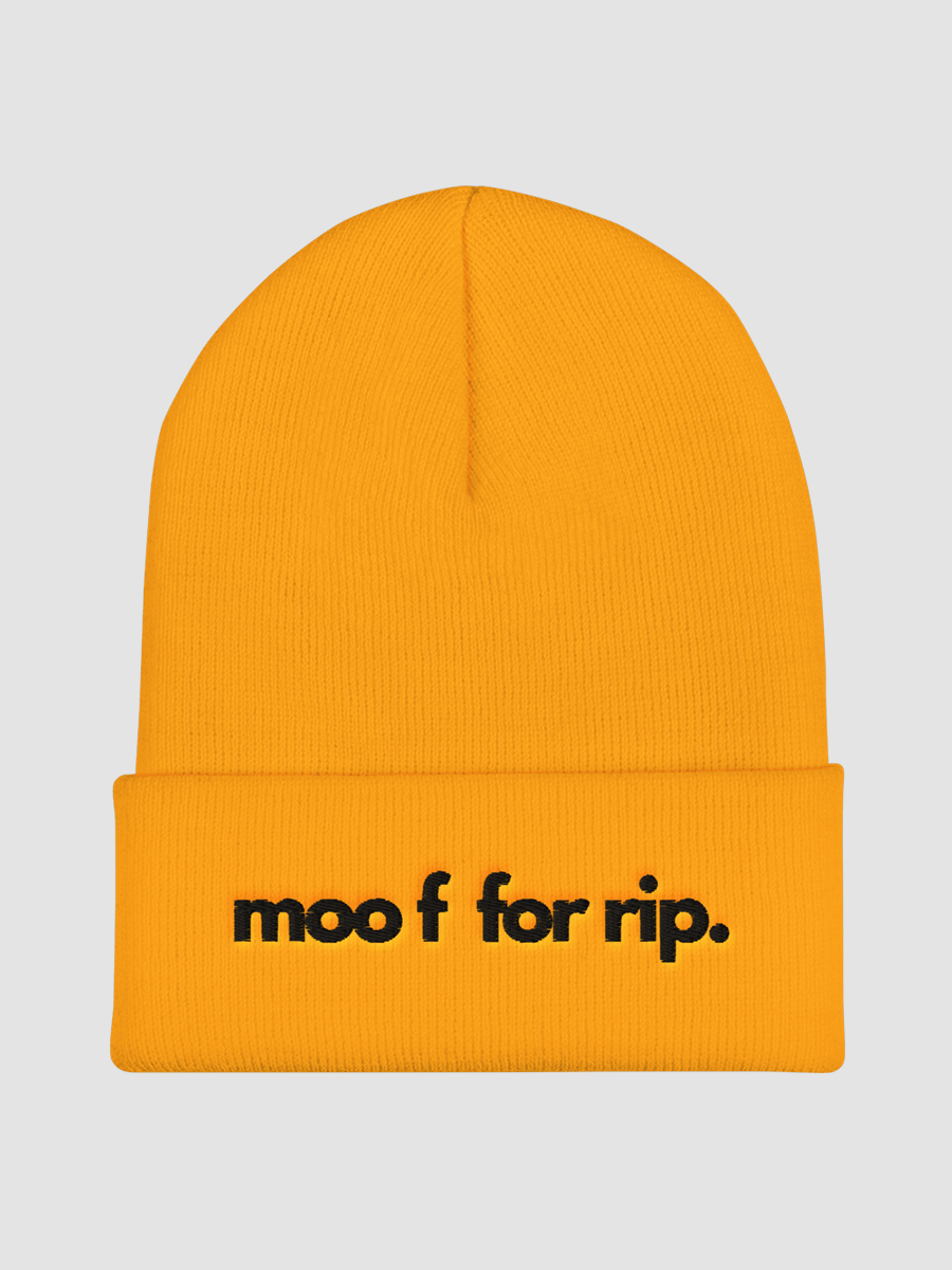 moo f for rip Cuffed Beanie, Black stitching product image (1)