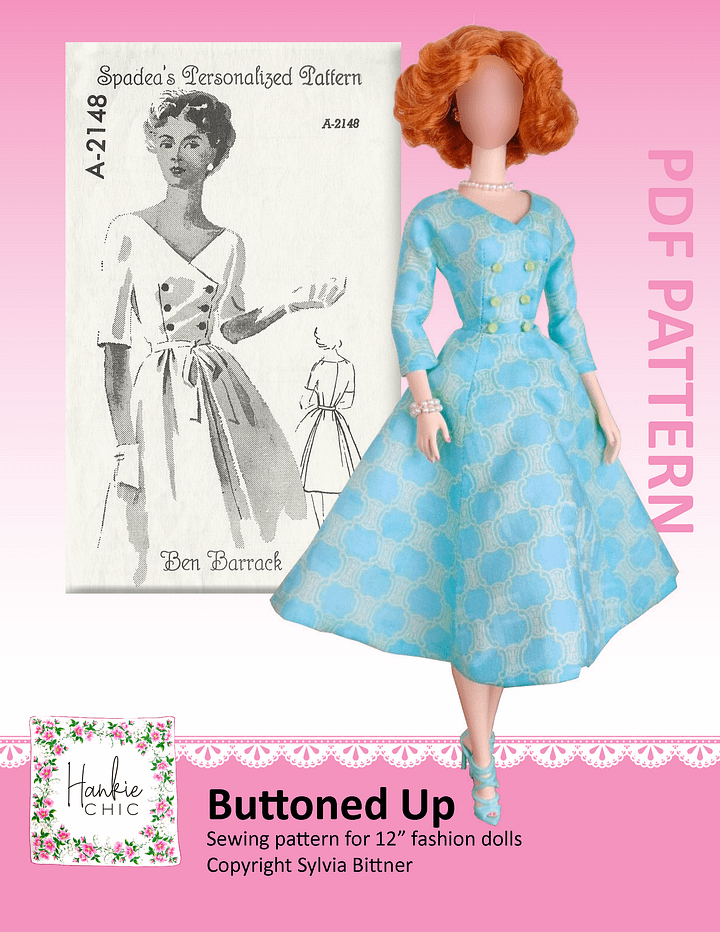 Buttoned Up sewing pattern for 12" fashion dolls product image (1)