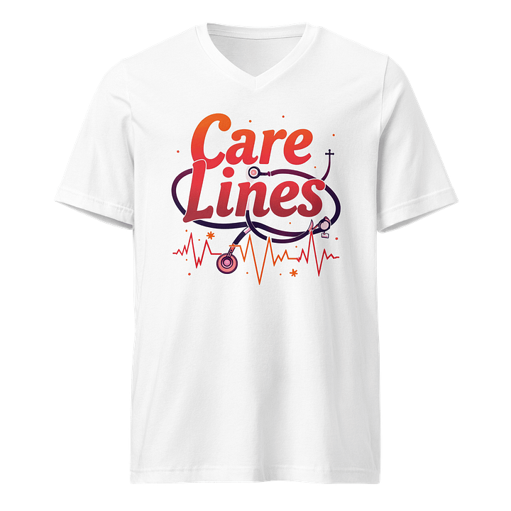 Care Lines Stethoscope V-Neck Tee product image (1)