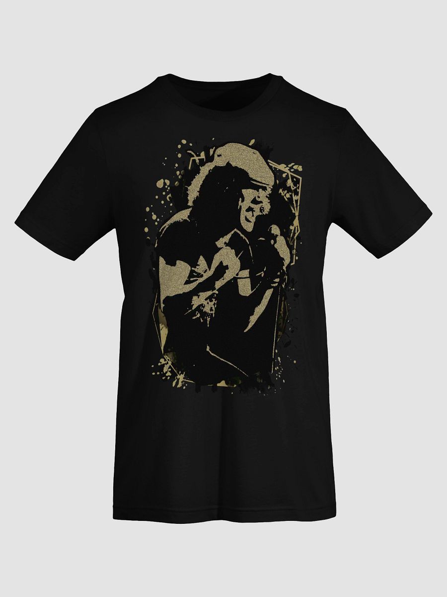 Brian Johnson black and gold sand fan art T-Shirt. ACDC Tee. product image (4)