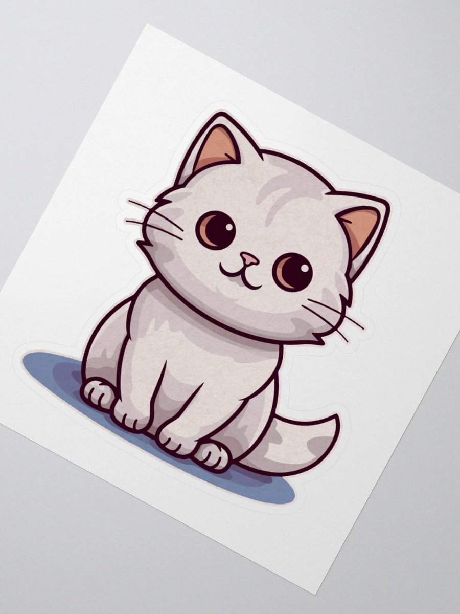 Whimsical White Cat Kiss Cut Stickers product image (5)