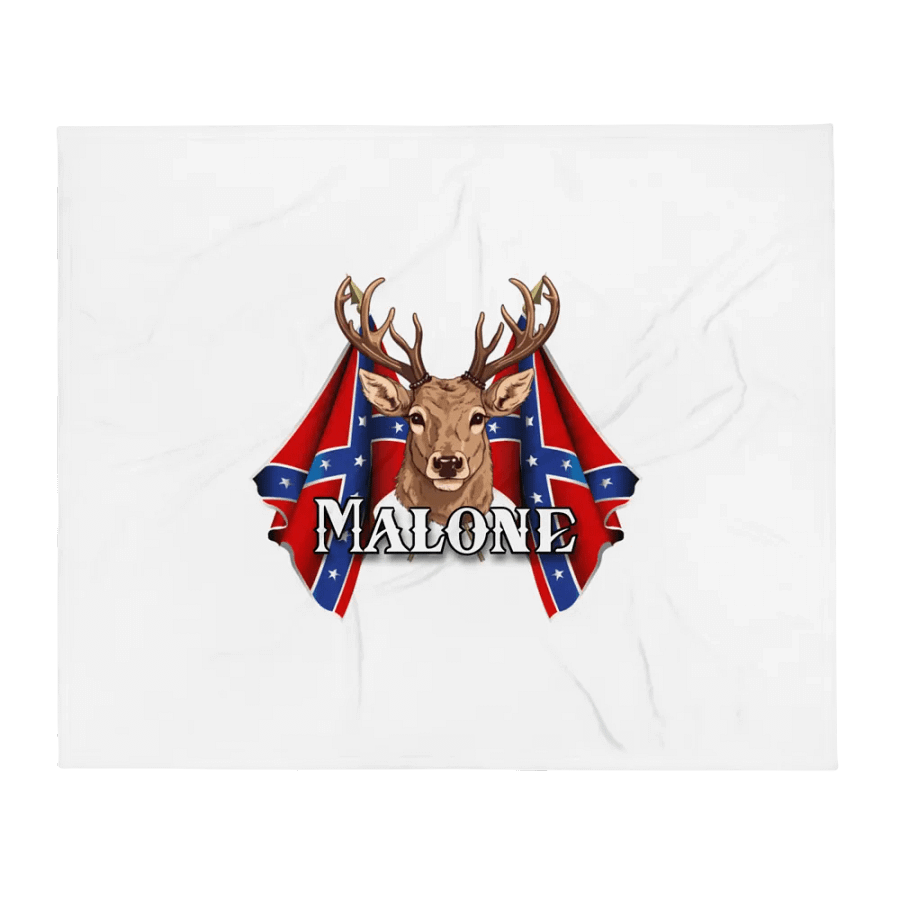 "Malone" Last Name Rebel Redneck Deer - Throw Blanket product image (1)