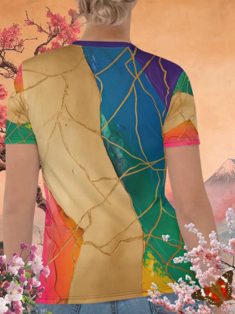 Elegant Kintsugi Print T-Shirt product image (4)