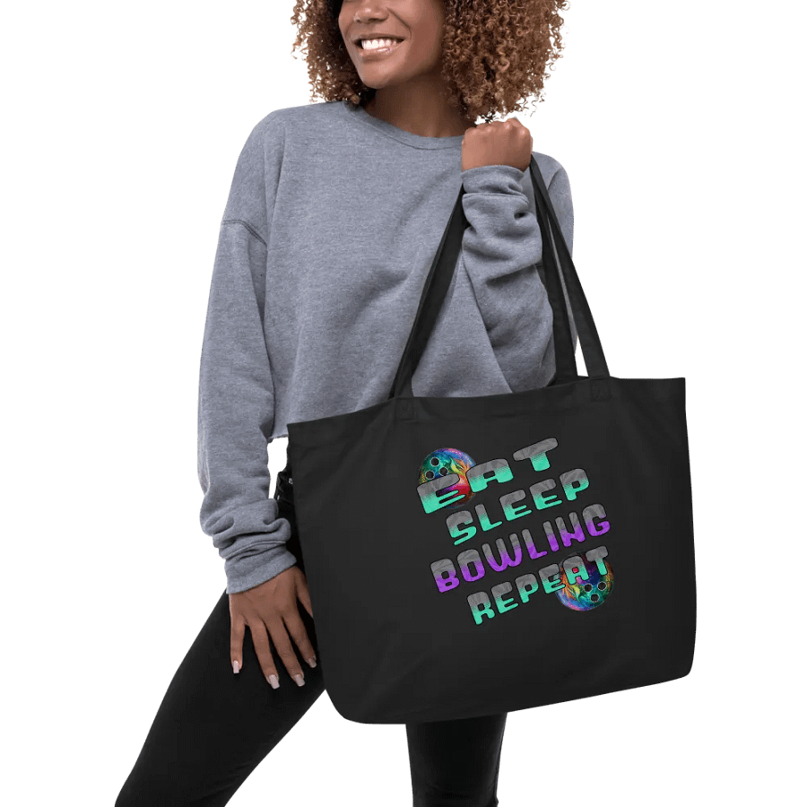 Eat Sleep Bowling Repeat Angle Vibrant Ball Repeat Eco Tote product image (3)