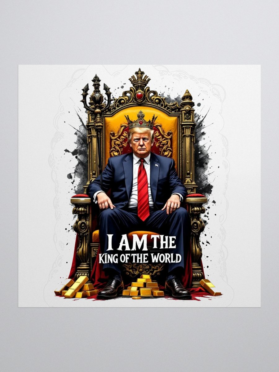 Trump No Kings of the World Throne Sticker Satire product image (1)