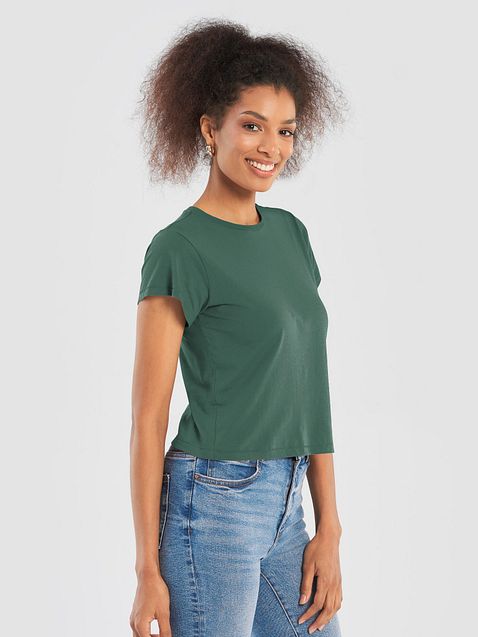 Photo showing Cotton Heritage Women's High-Waisted Tee