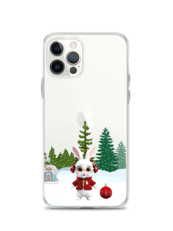Winter bunny and Snowing background iPhone Case product image (26)