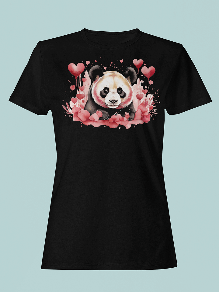 Panda Perfection: Playful Women's Fitted Tee product image (1)