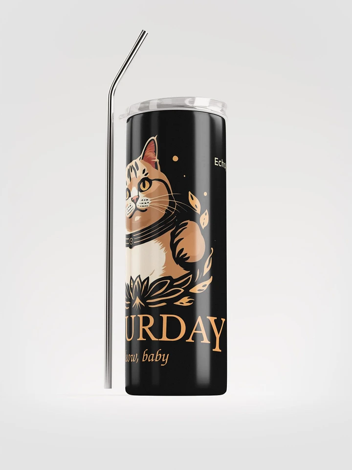 Caturday Stainless Tumbler - Big Orange Kitty - Stable Diffusion product image (1)