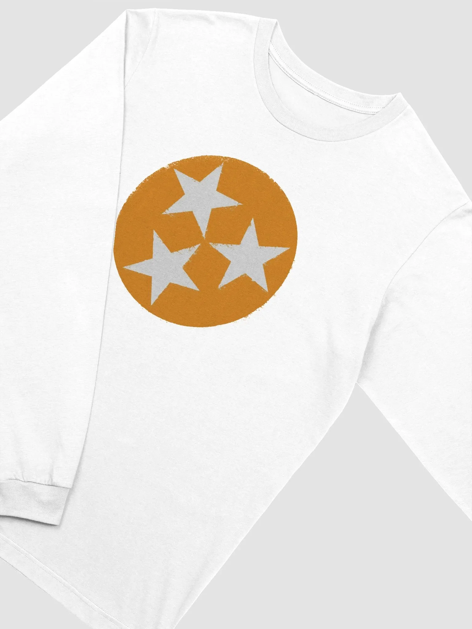 Orange and White Tri Star Long Sleeve Tee product image (3)