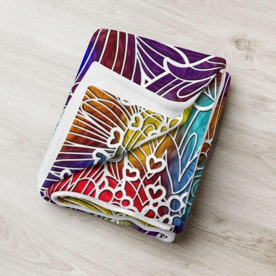 Colorful Retro Flowers Throw Blanket product image (18)