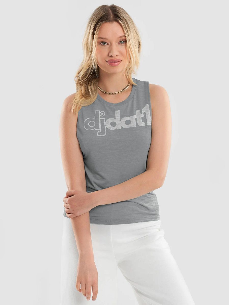 [DJDAT1] Flowy Women's Muscle Tank (white logo) product image (3)