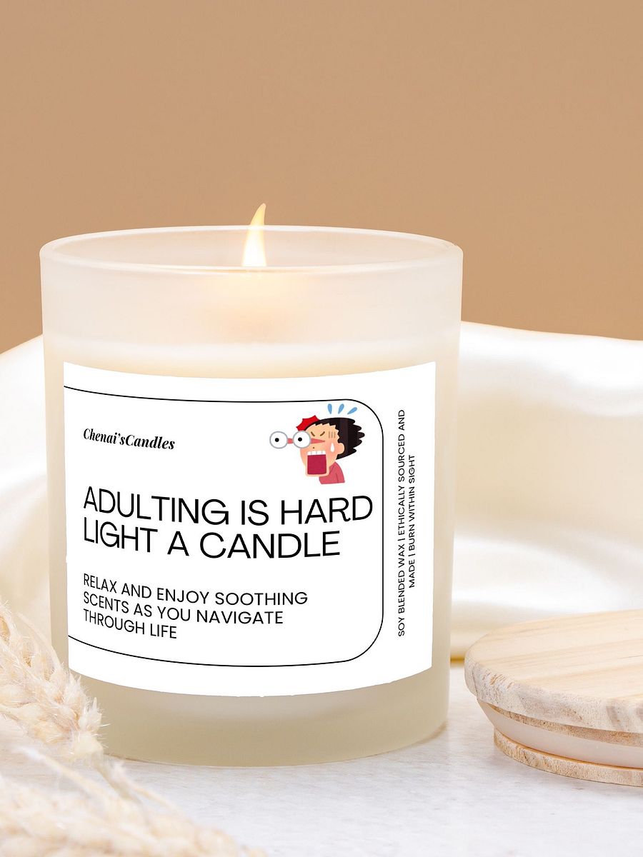 Adulting is hard frosted candle product image (3)