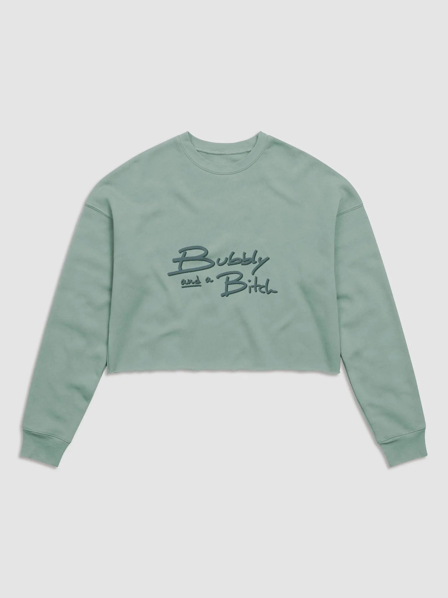 Bubbly and a B*tch (forest shadow design) women's fleece crop sweatshirt product image (10)