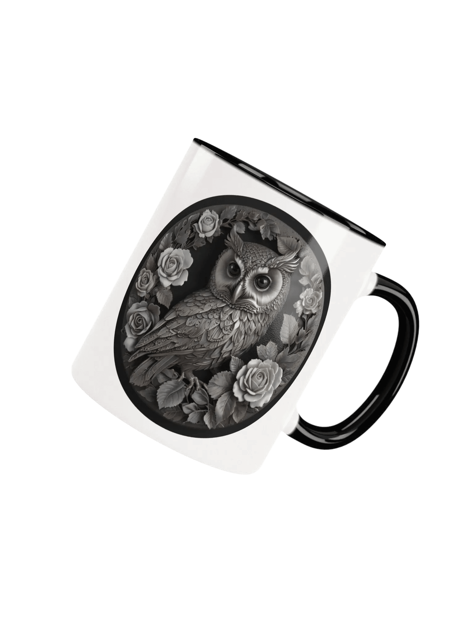 Sculptural Owl and Roses Ceramic Mug product image (11)