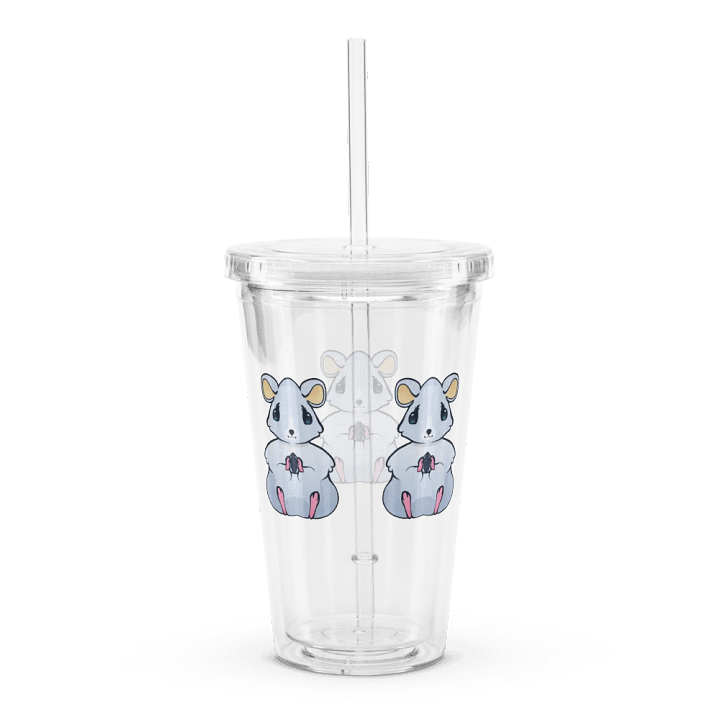 Hamster Holding A Seed Double Wall Clear Plastic Tumbler (16 oz) product image (2)