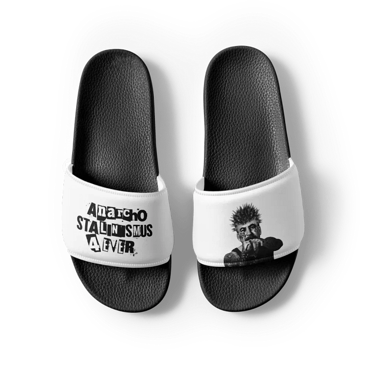 "Anarcho-Stalinismus 4ever" Adiletten weiß product image (1)