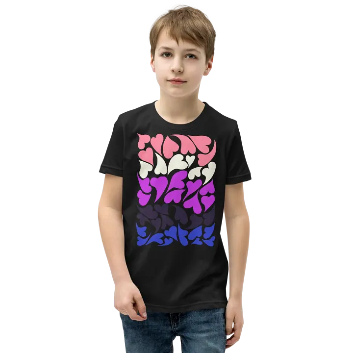 Nestled PRIDE Genderfluid T-shirt (Youth) product image (1)