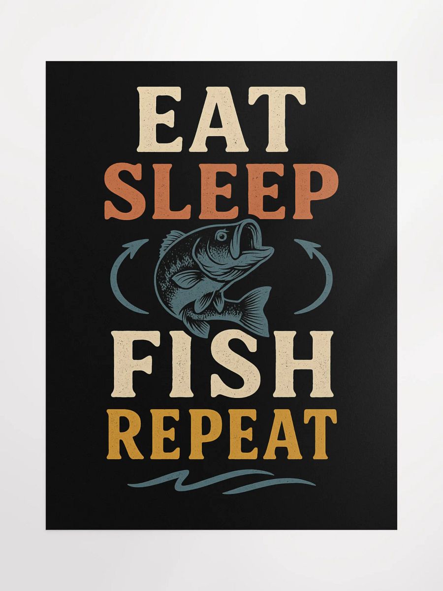 Fishing Poster – Eat Sleep Fish Repeat Wall Art product image (1)