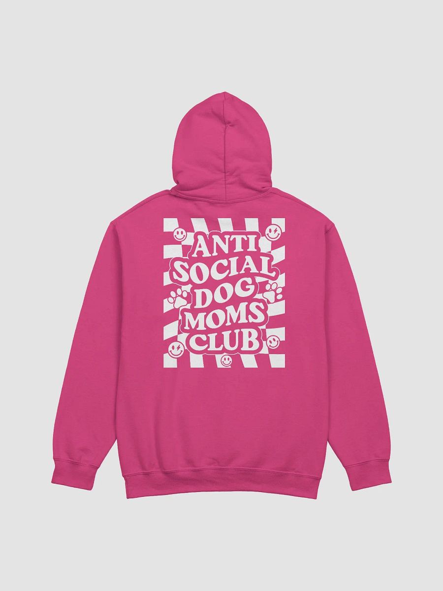 Anti Social Dog Moms Club Retro Checkerboard Hooded Sweatshirt | Funny Introvert Checkered Hoodie for Dog Moms product image (6)