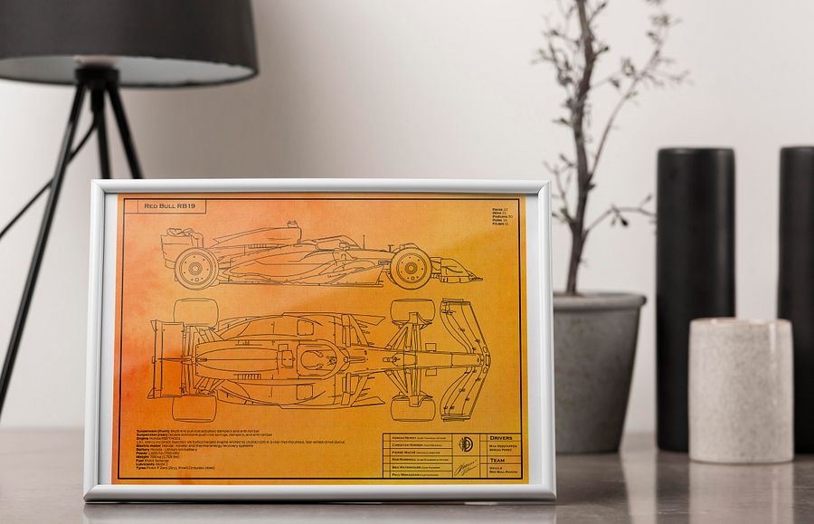 DIGITAL RB19 Red Bull Racing technical blueprint, Verstappen, F1, Formula-1, F1 Posters, F1 Art, Formula 1 Wall Art, Gifts for Him, Motorsport product image (3)