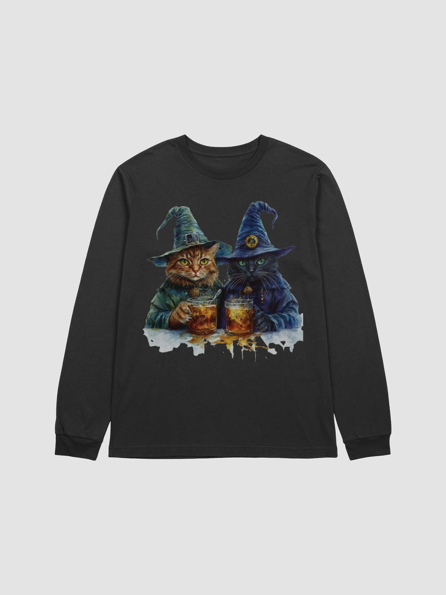 Whimsical Wizard Cats Long Sleeve T-Shirt product image (1)