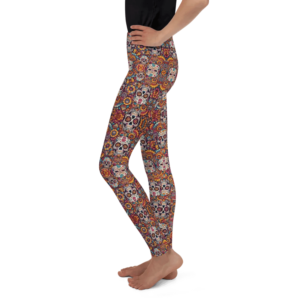 Fiesta Skulls Youth Leggings product image (8)
