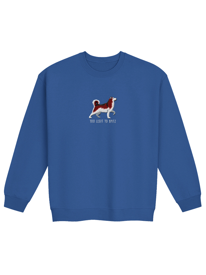 Too Legit to Spitz Sweatshirt (Embroidered) of an Alaskan Malamute(Red & White) product image (13)